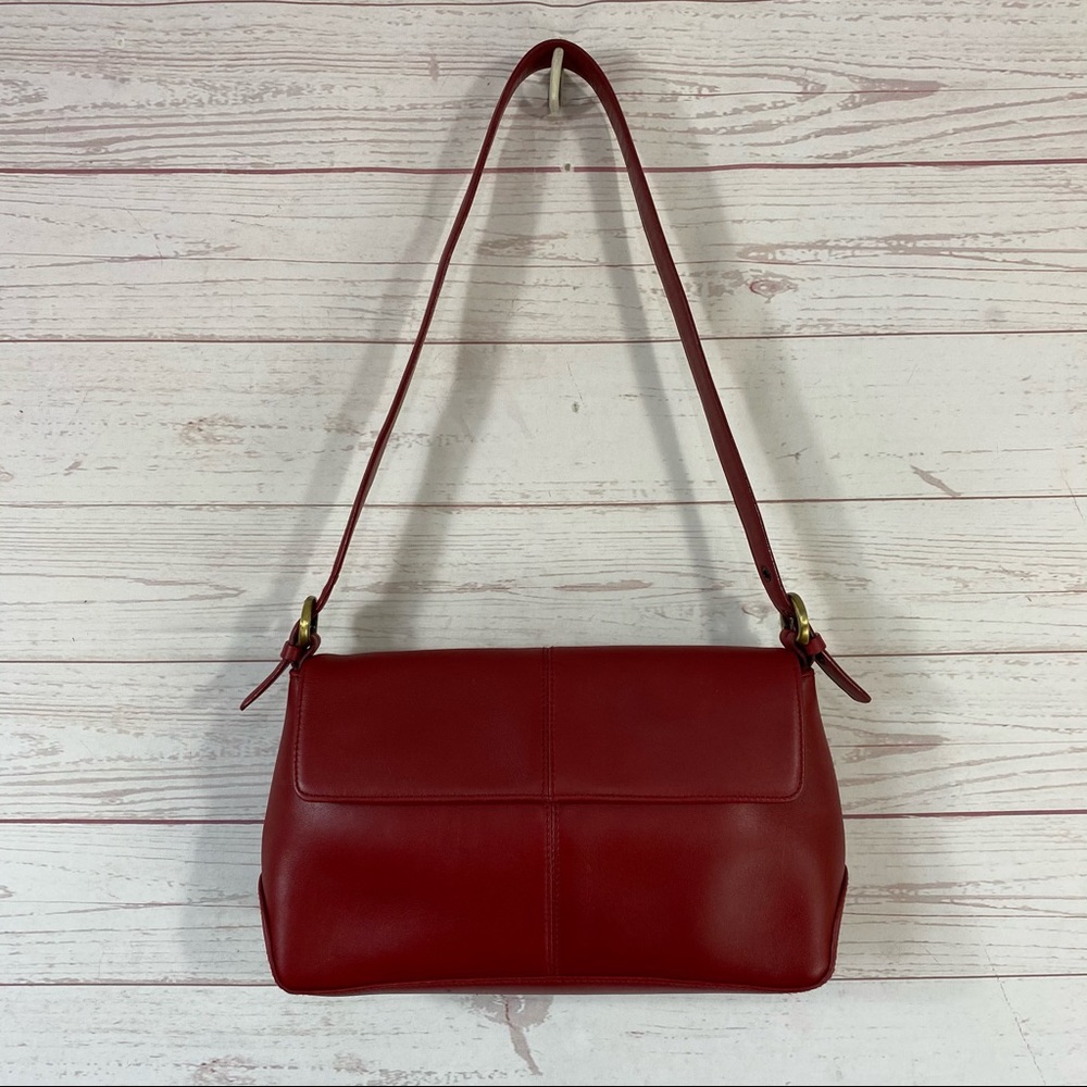 Etienne Aigner Small Red Leather Shoulder Bag